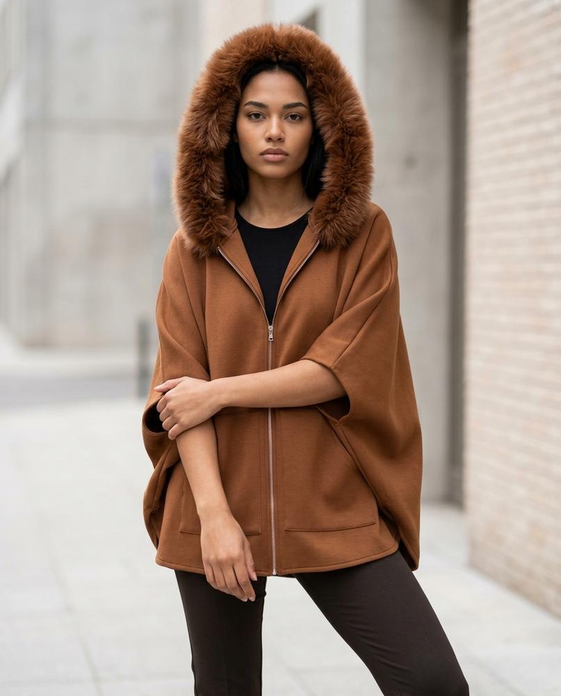 Statement Street - Vusan | Weit Geschnittene Pelzbesetzte Jacke Damen