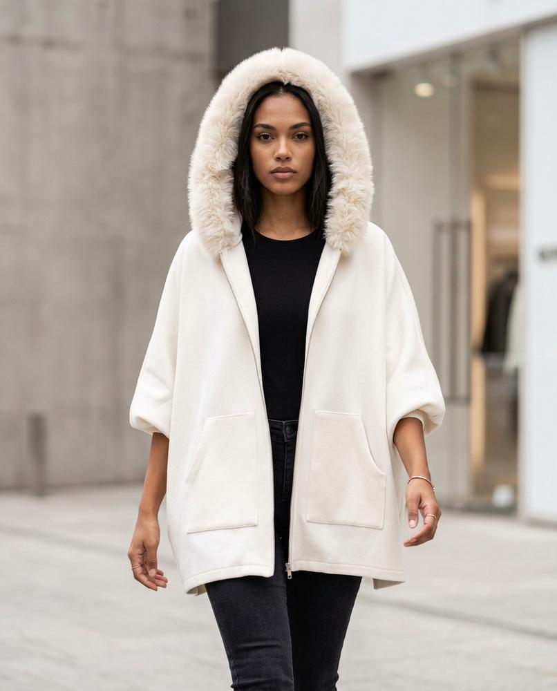 Statement Street - Vusan | Weit Geschnittene Pelzbesetzte Jacke Damen
