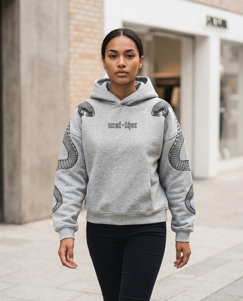 Statement Street - Ligit | Bedruckt Kurzgeschnitten Hoodie Damen
