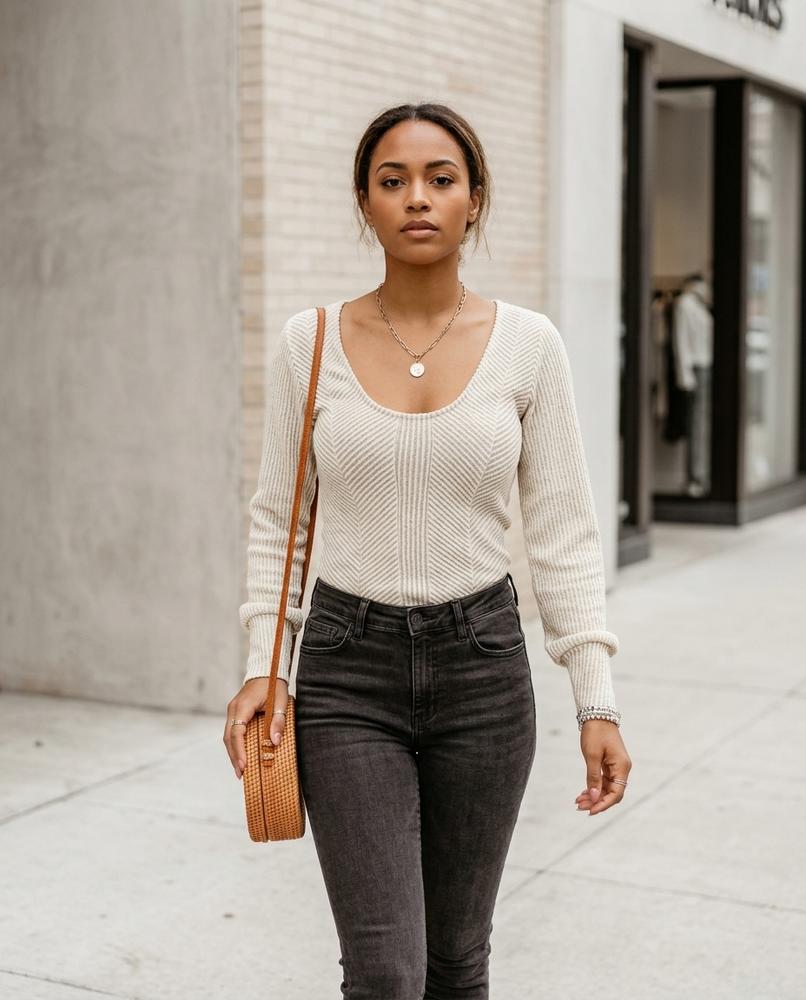 Statement Street - Sozed | Strukturiert Körperbetont Pullover Damen