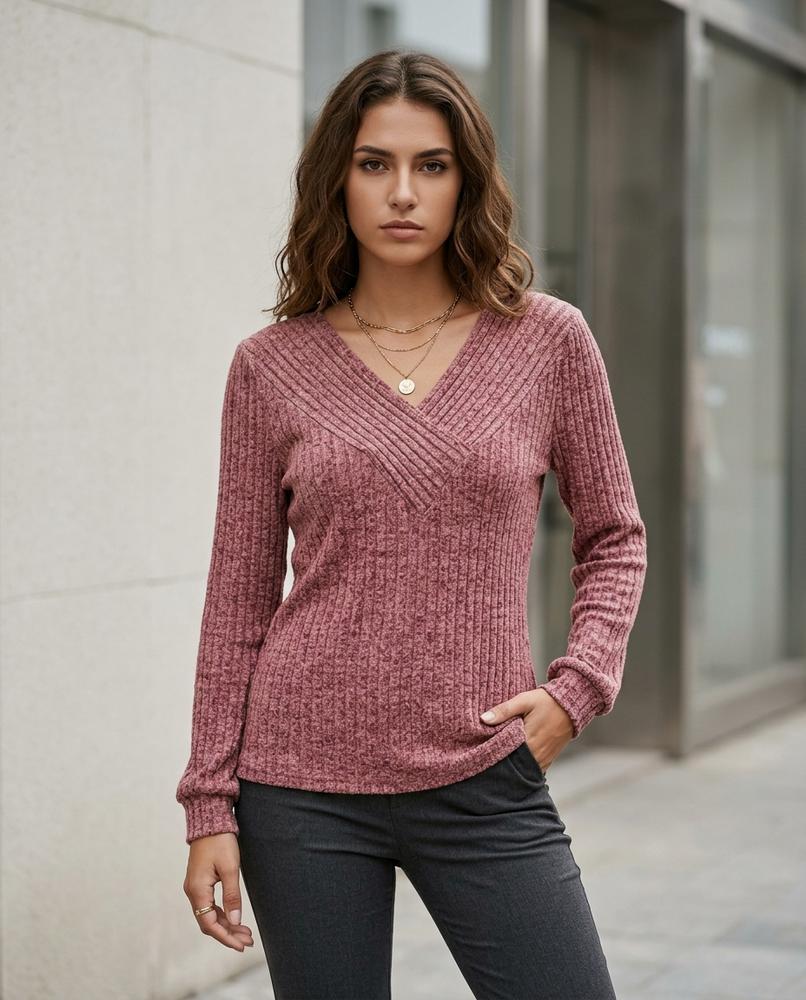Statement Street - Digat | Überlappender Gerippter Pullover Damen