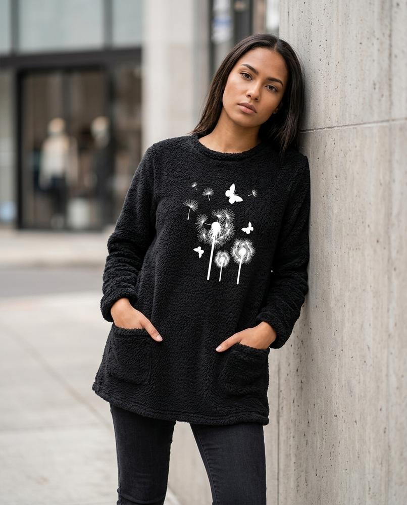 Statement Street - Rupok | Plüschig Langärmlig Tunika Damen