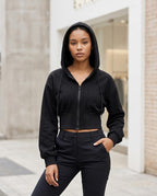 Statement Street - Mevad | Kurzgeschnittener Strukturierter Hoodie Damen