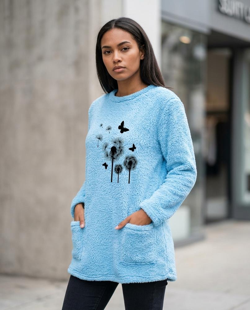 Statement Street - Rupok | Plüschig Langärmlig Tunika Damen