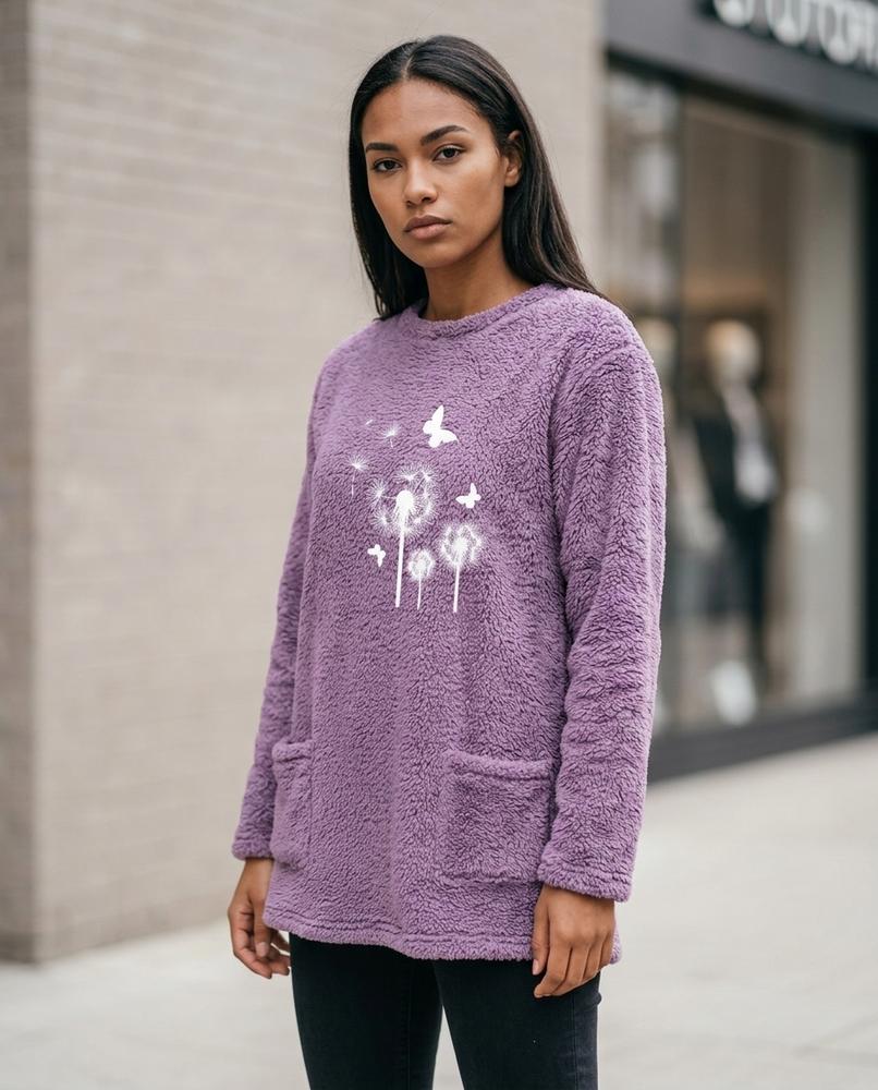 Statement Street - Rupok | Plüschig Langärmlig Tunika Damen