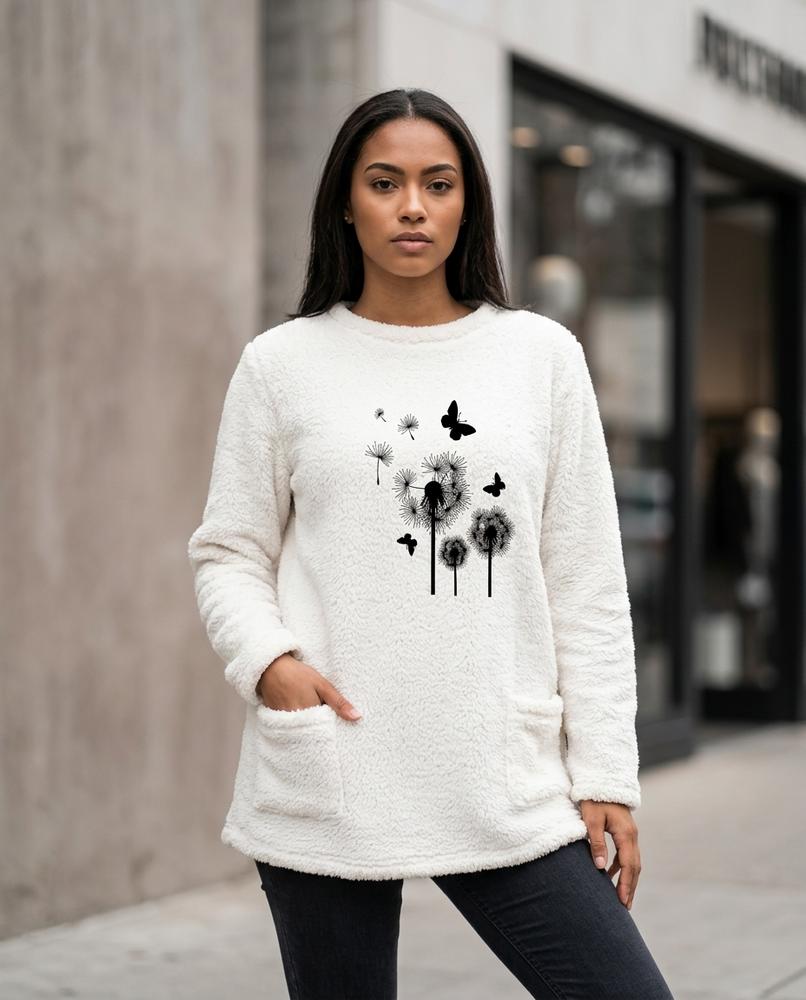 Statement Street - Rupok | Plüschig Langärmlig Tunika Damen