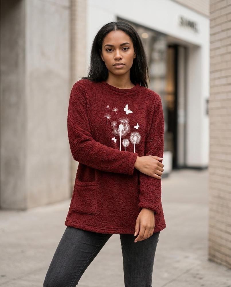 Statement Street - Rupok | Plüschig Langärmlig Tunika Damen