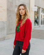 Statement Street - Duror | Paillettenbesetzt Langärmlig Sweatshirt Damen