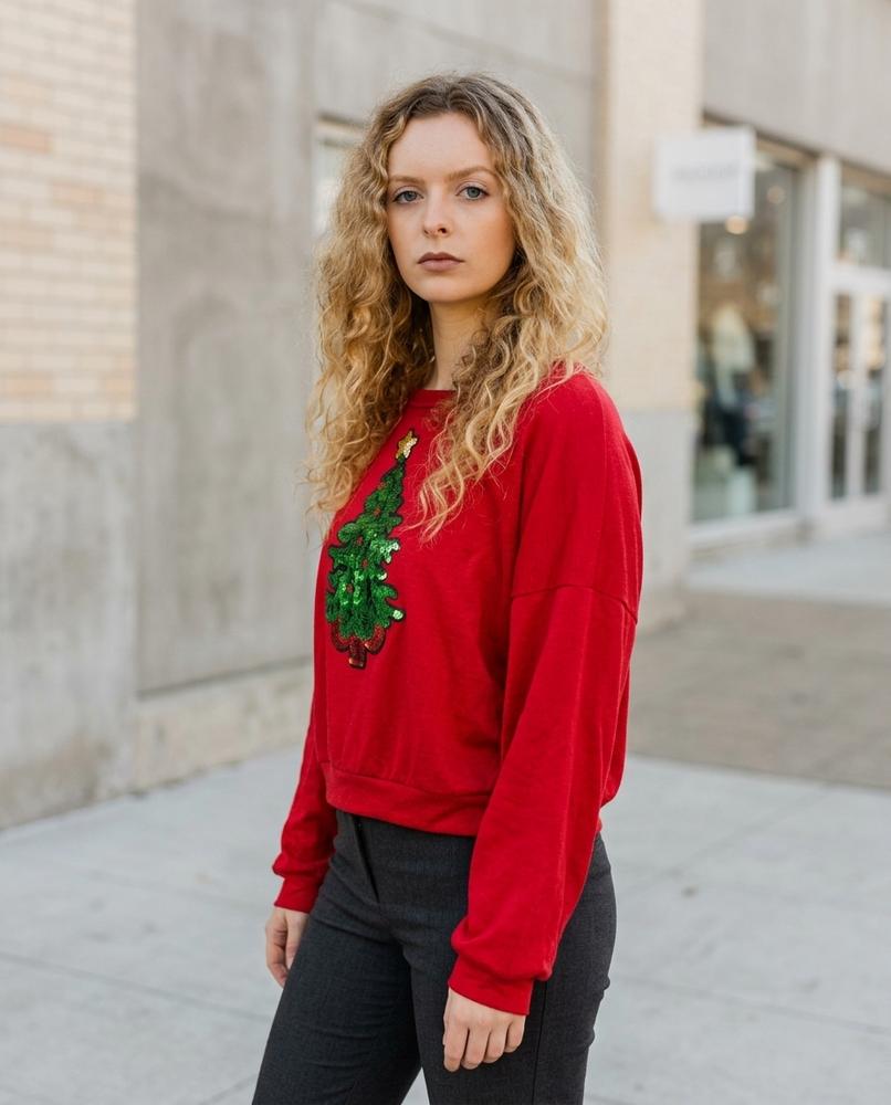 Statement Street - Duror | Paillettenbesetzt Langärmlig Sweatshirt Damen