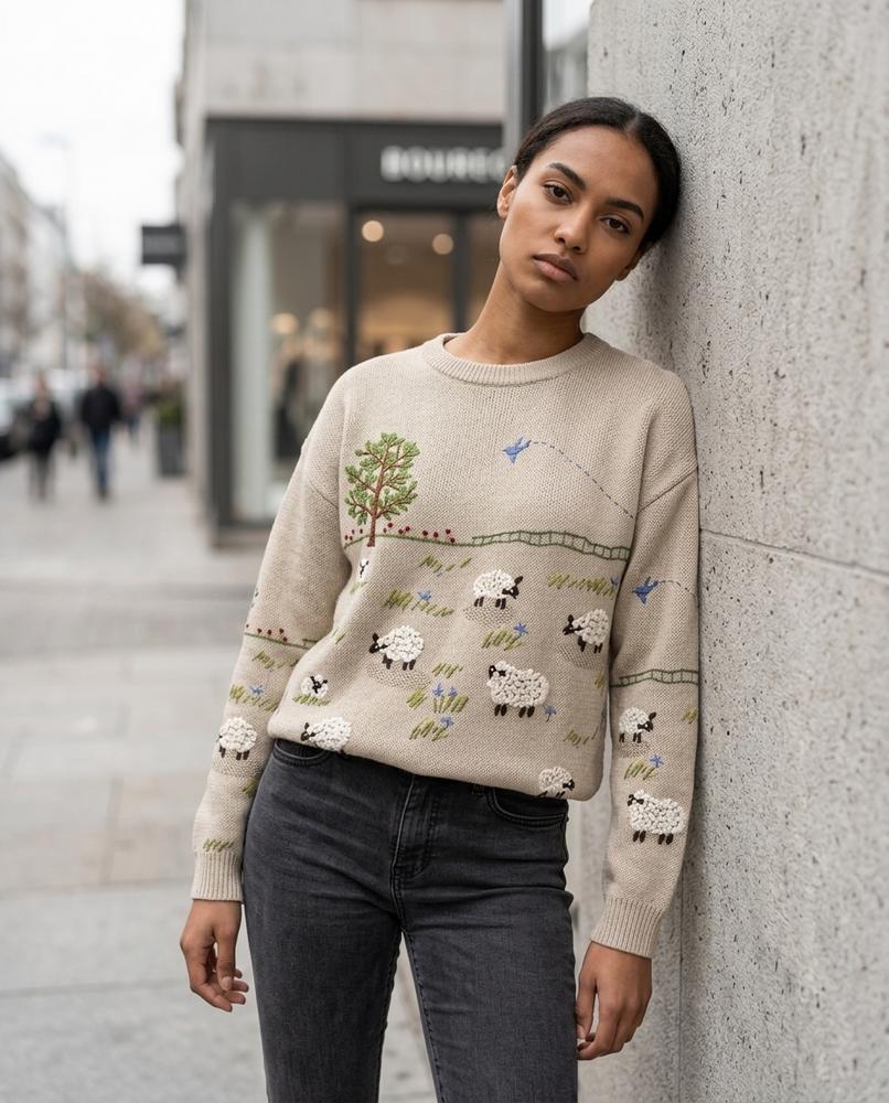 Statement Street - Rufil | Langärmlig Bestickt Pullover Damen