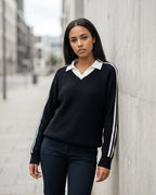 Statement Street - Vinar | Gerippt Langärmlig Pullover Damen