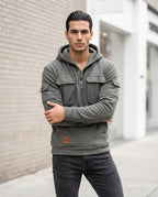 Statement Street - Eugor | Geknöpfter Strukturierter Hoodie Herren