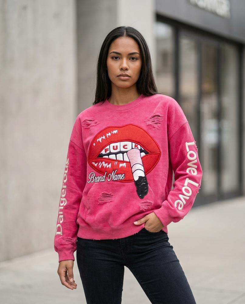 Statement Street - Tolen | Bestickt Gerippt Sweatshirt Unisex