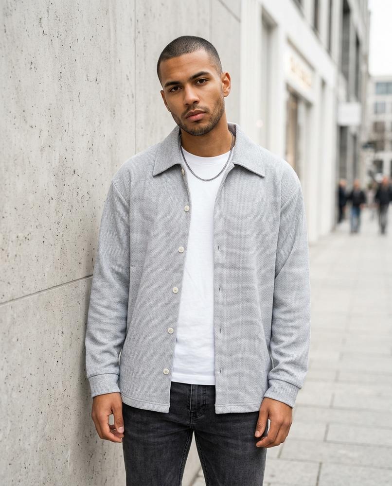 Statement Street - Kitov | Langärmliges Strukturiertes Shirt Herren