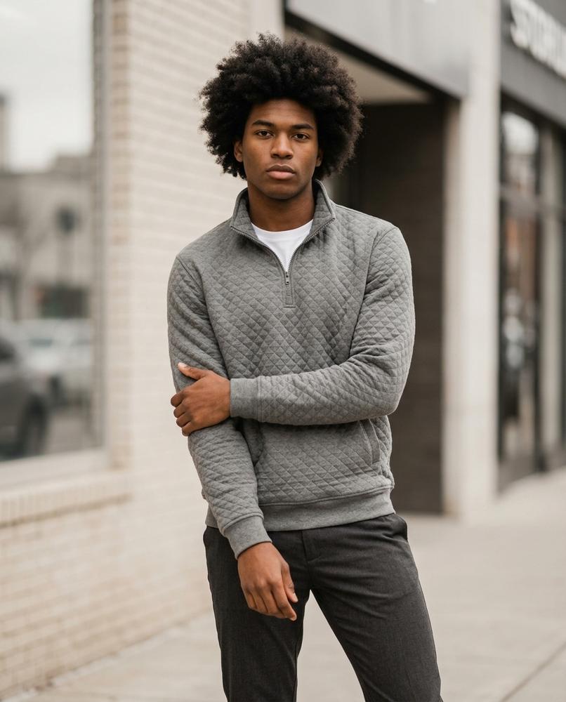 Statement Street - Muvom | Gesteppt Strukturiert Pullover Herren
