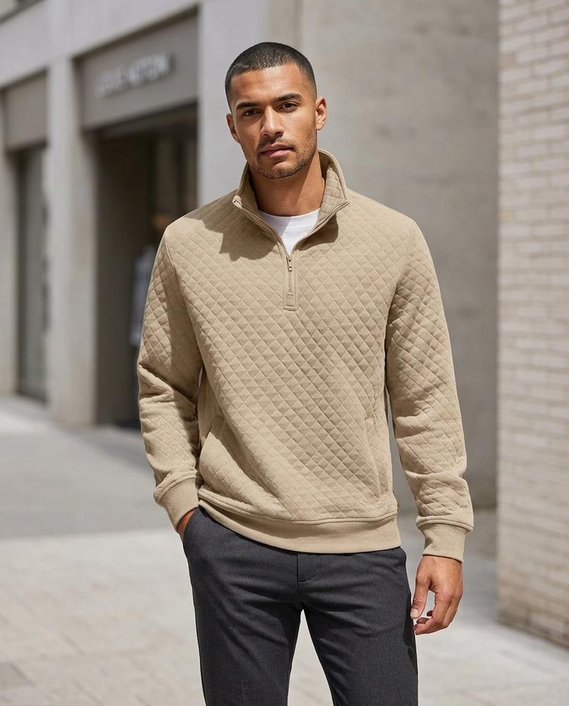 Statement Street - Muvom | Gesteppt Strukturiert Pullover Herren