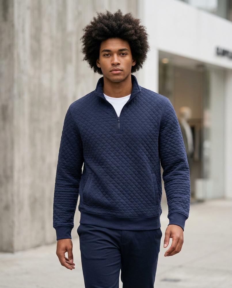 Statement Street - Muvom | Gesteppt Strukturiert Pullover Herren