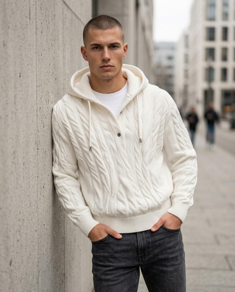 Statement Street - Mapim | Strukturiert Gestrickt Hoodie Herren