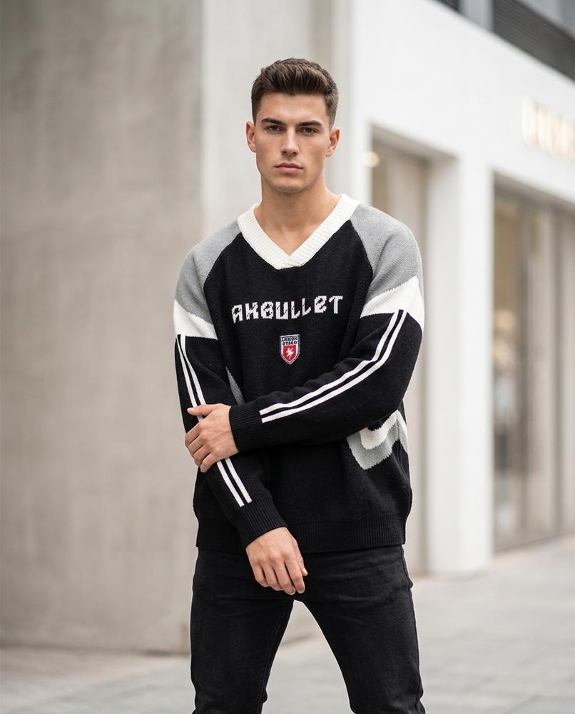 Statement Street - Vuwum | V-ausgeschnittener Gestrickter Pullover Unisex