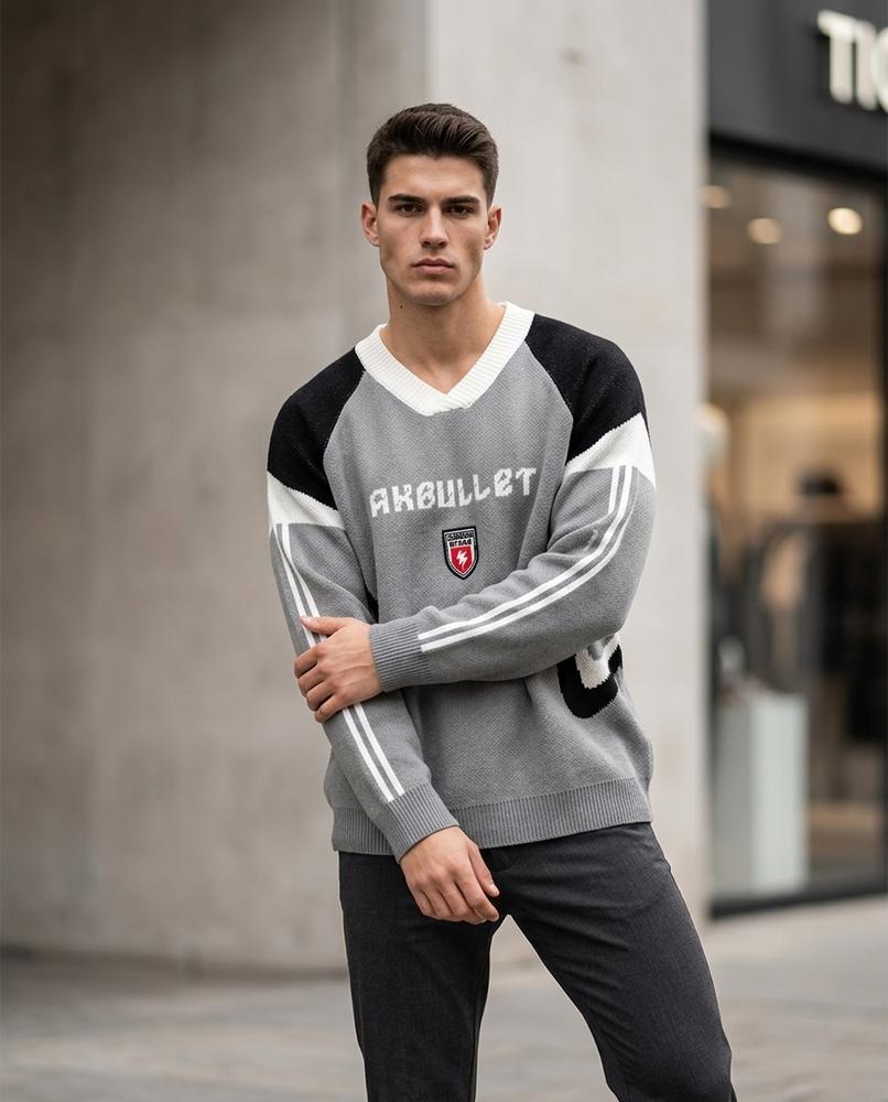 Statement Street - Vuwum | V-ausgeschnittener Gestrickter Pullover Unisex