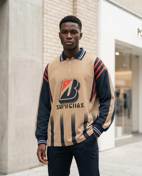 Statement Street - Dahuk | Gestreift Mit Reißverschluss Sweatshirt Unisex