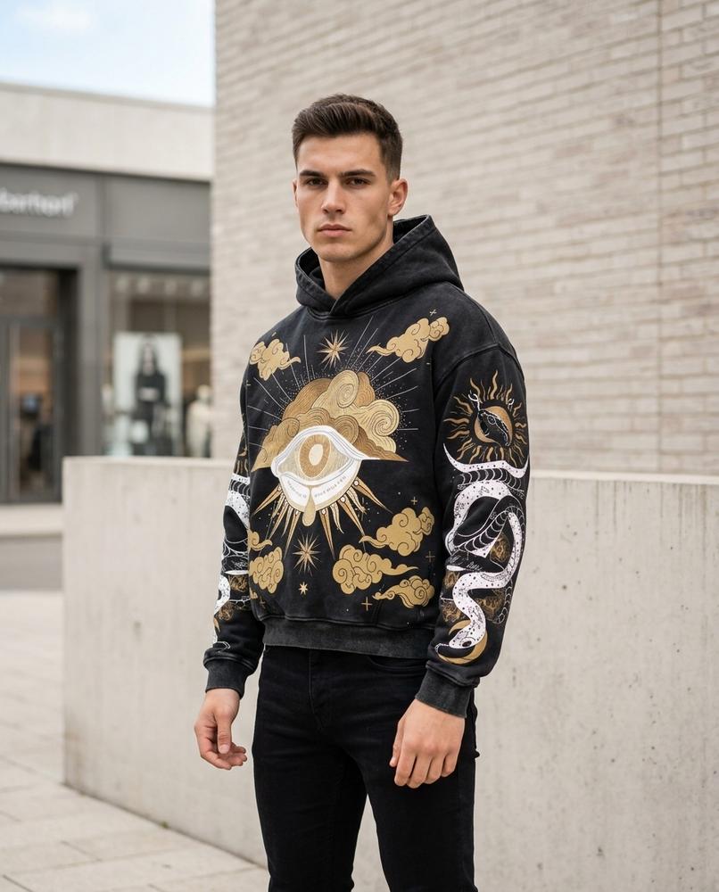 Statement Street - Mozot | Bedruckt Gewaschen Hoodie Unisex