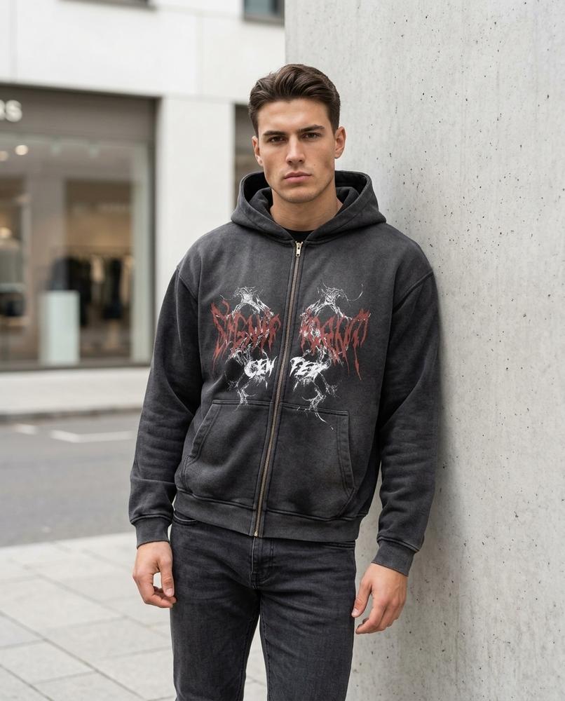 Statement Street - Dabol | Bedruckter Verwaschener Hoodie Unisex