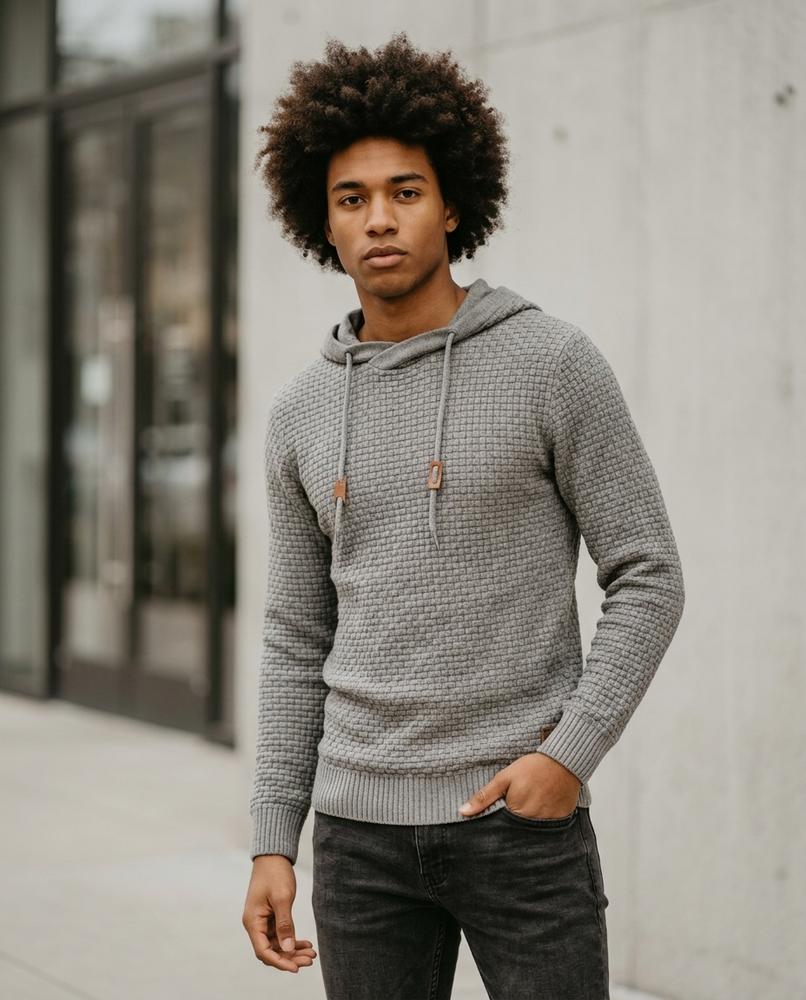 Statement Street - Dedot | Strukturiert Gestrickt Hoodie Herren
