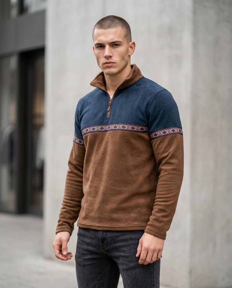 Statement Street - Aukod | Gemusterter Strukturierter Pullover Herren