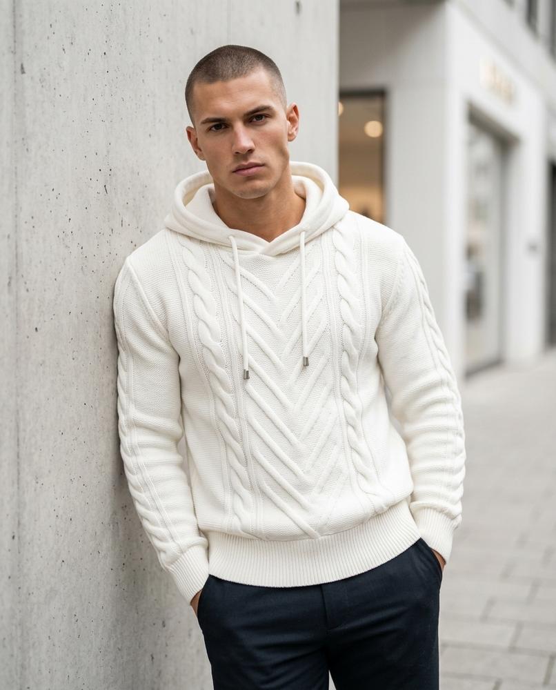 Statement Street - Sugek | Formgestrickter Strukturierter Hoodie Herren