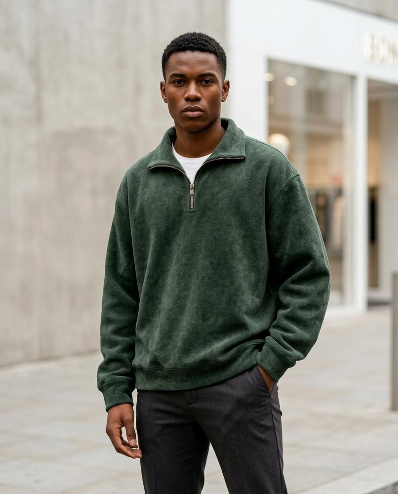 Statement Street - Cadur | Hochschließend Gewaschen Sweatshirt Herren