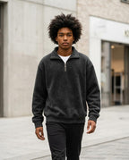 Statement Street - Cadur | Hochschließend Gewaschen Sweatshirt Herren