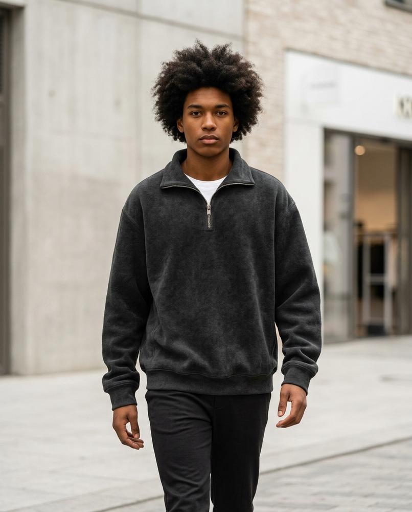 Statement Street - Cadur | Hochschließend Gewaschen Sweatshirt Herren