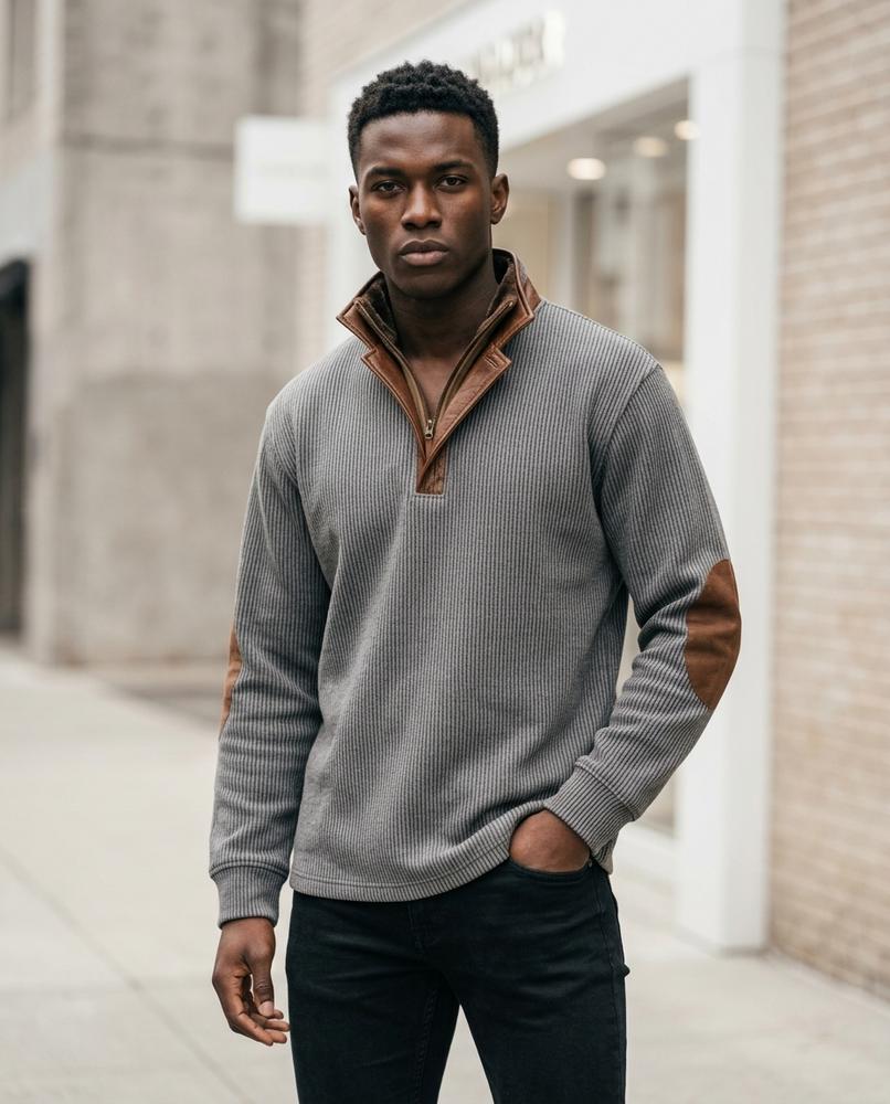 Statement Street - Rehek | Gerippter Gefütterter Pullover Herren