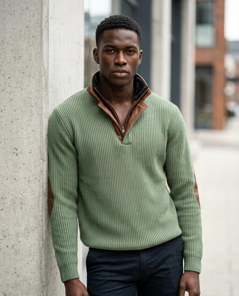 Statement Street - Rehek | Gerippter Gefütterter Pullover Herren