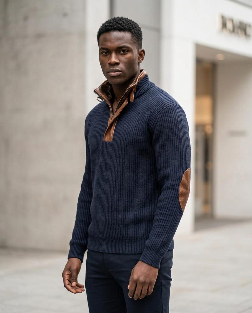Statement Street - Rehek | Gerippter Gefütterter Pullover Herren