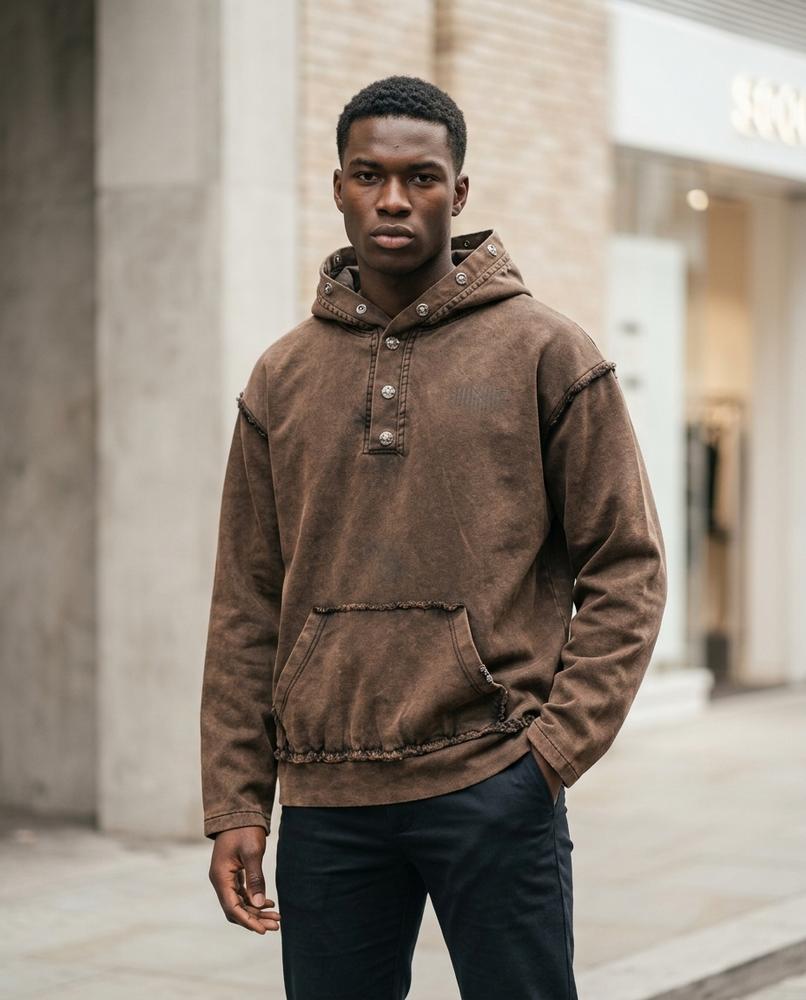 Statement Street - Zugal | Gewaschen Geknöpft Hoodie Unisex