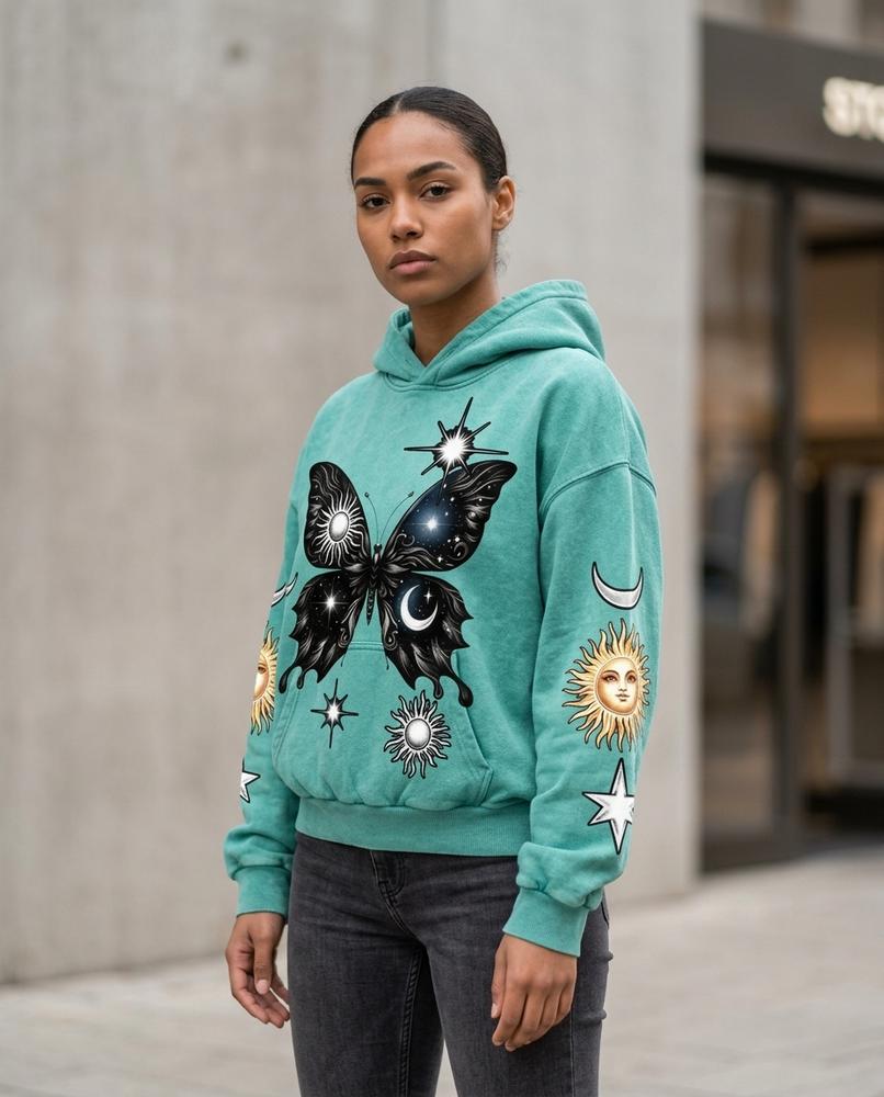 Statement Street - Nakuv | Bedruckter Weit Geschnittener Hoodie Unisex