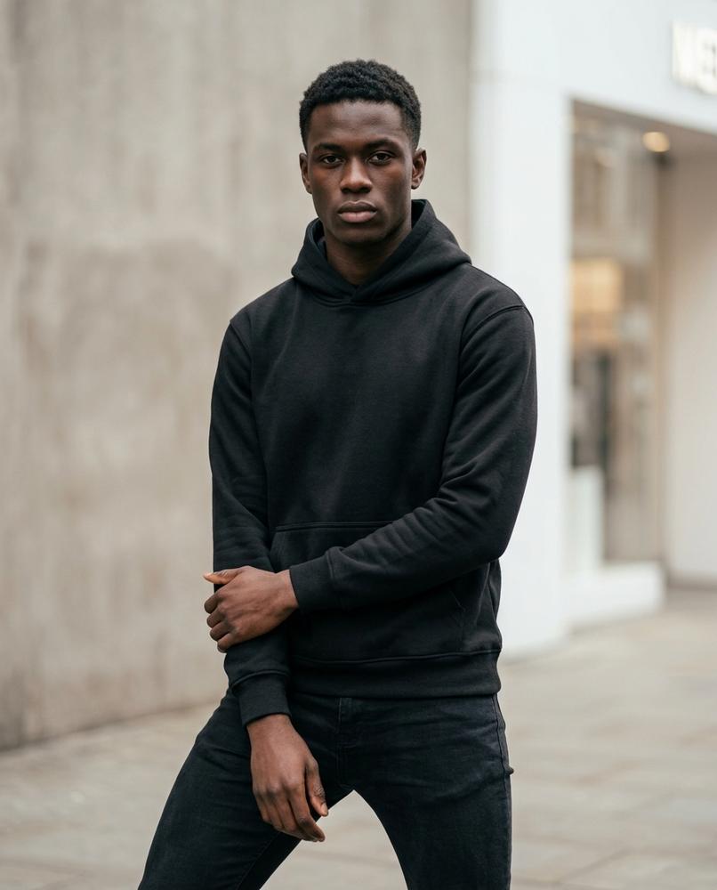 Statement Street - Munam | Unifarbener Schwerer Hoodie Herren