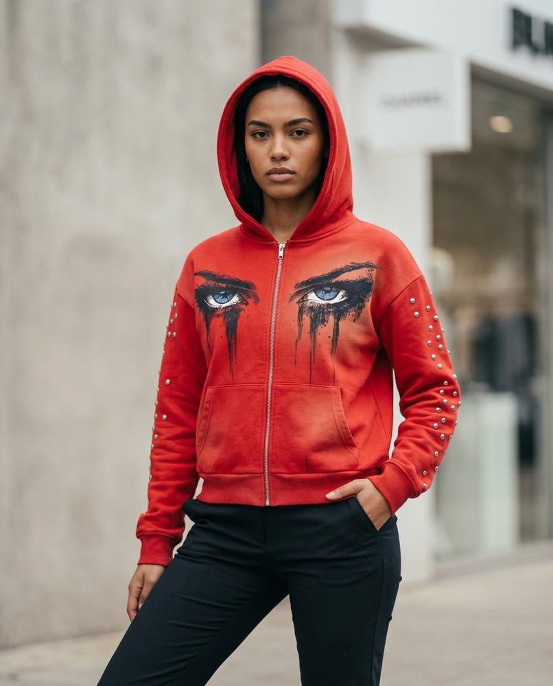 Statement Street - Cekal | Bedruckt Nietenbesetzt Hoodie Unisex