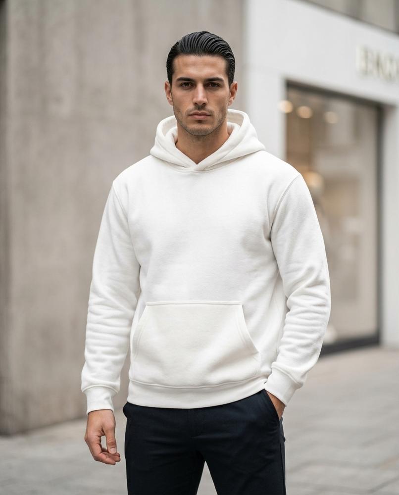 Statement Street - Munam | Unifarbener Schwerer Hoodie Herren