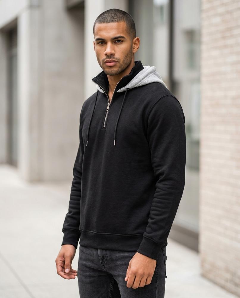Statement Street - Mirar | Reißverschluss Zweifarbiger Hoodie Herren