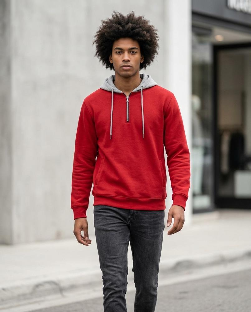 Statement Street - Mirar | Reißverschluss Zweifarbiger Hoodie Herren