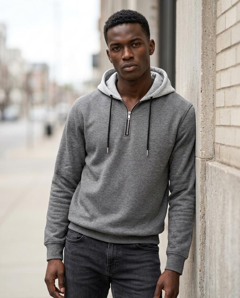 Statement Street - Mirar | Reißverschluss Zweifarbiger Hoodie Herren
