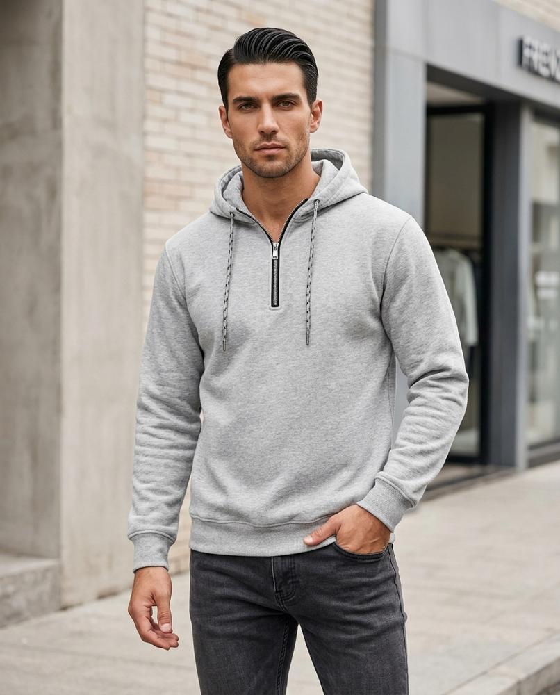 Statement Street - Mirar | Reißverschluss Zweifarbiger Hoodie Herren