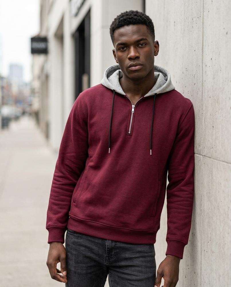 Statement Street - Mirar | Reißverschluss Zweifarbiger Hoodie Herren