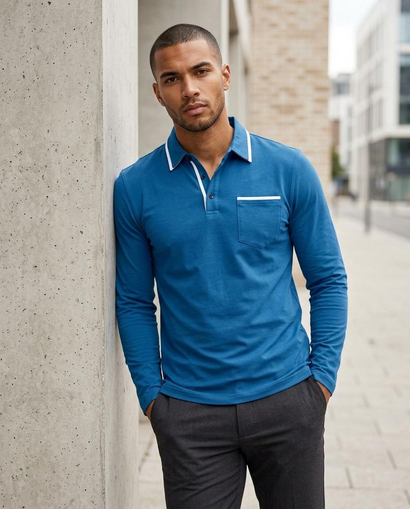 Statement Street - Yaper | Langärmliges Kontrastfarbenes Shirt Herren