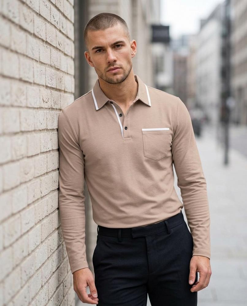 Statement Street - Yaper | Langärmliges Kontrastfarbenes Shirt Herren