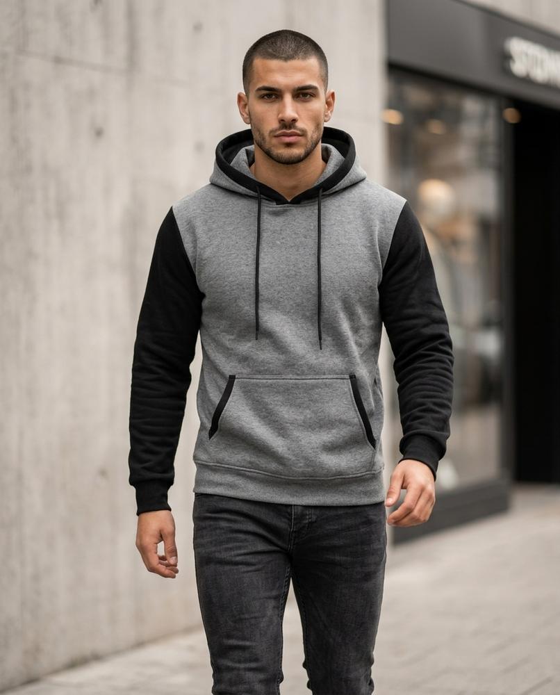 Statement Street - Rudes | Zweifarbiger Schmal Geschnittener Hoodie Herren