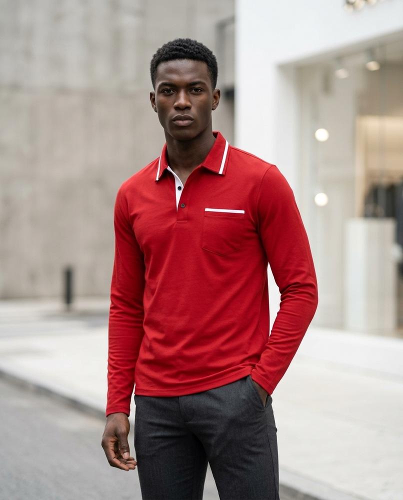 Statement Street - Yaper | Langärmliges Kontrastfarbenes Shirt Herren